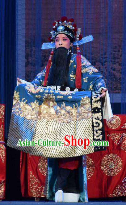 Tao Jin An Chinese Shanxi Opera Censor Han Liang Apparels Costumes and Headpieces Traditional Jin Opera Official Garment Elderly Male Clothing
