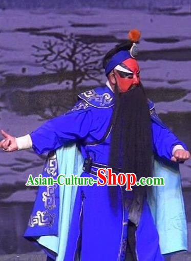 Chinese Bangzi Opera Official Zhang Shizhi Apparels Costumes and Headpieces Traditional Hebei Clapper Opera Jing Garment Painted Role Clothing