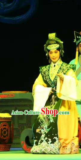 Chinese Hebei Clapper Opera Imperial Empress Garment Costumes and Headdress Traditional Bangzi Opera Queen Dress Court Female Apparels