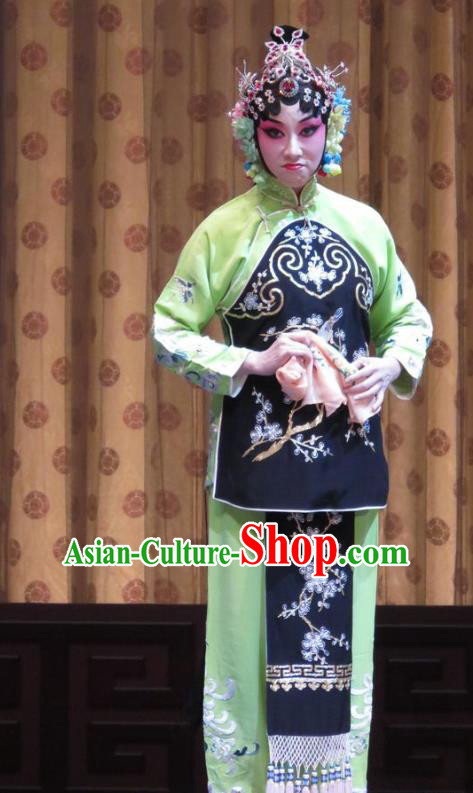 Chinese Hebei Clapper Opera Diva Garment Costumes and Headdress Jin Yunu Traditional Bangzi Opera Hua Tan Dress Young Beauty Apparels