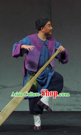 Yu Chenglong Chinese Shanxi Opera Boatman Apparels Costumes and Headpieces Traditional Jin Opera Garment Civilian Clothing