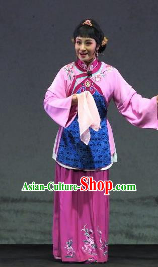 Chinese Jin Opera Young Mistress Garment Costumes and Headdress Yu Chenglong Traditional Shanxi Opera Actress Dress Civilian Female Apparels