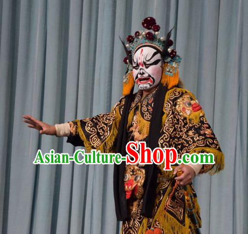 Li Hua Return Tang Chinese Shanxi Opera Wusheng Apparels Costumes and Headpieces Traditional Jin Opera Soldier Garment Warrior Clothing