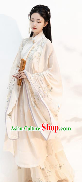 Chinese Ming Dynasty Noble Female Historical Costumes Traditional Apparels Ancient Rich Lady Embroidered Hanfu Dress for Women