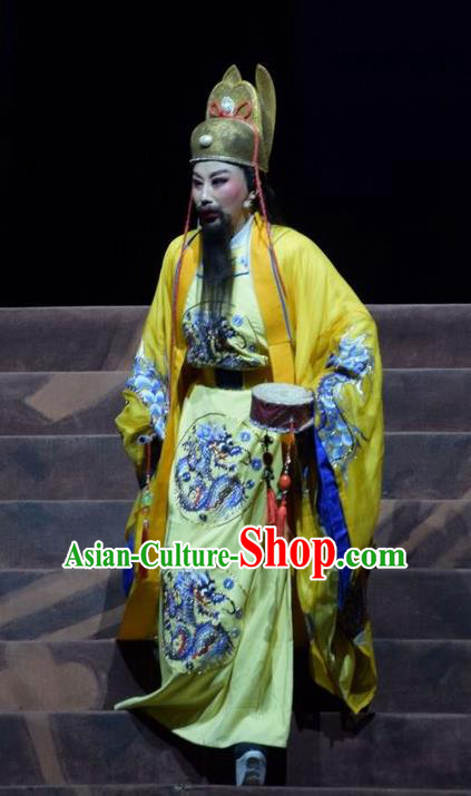 Madam Ruyi Chinese Shanxi Opera Monarch Apparels Costumes and Headpieces Traditional Jin Opera Lord Garment Emperor Li Zhi Clothing