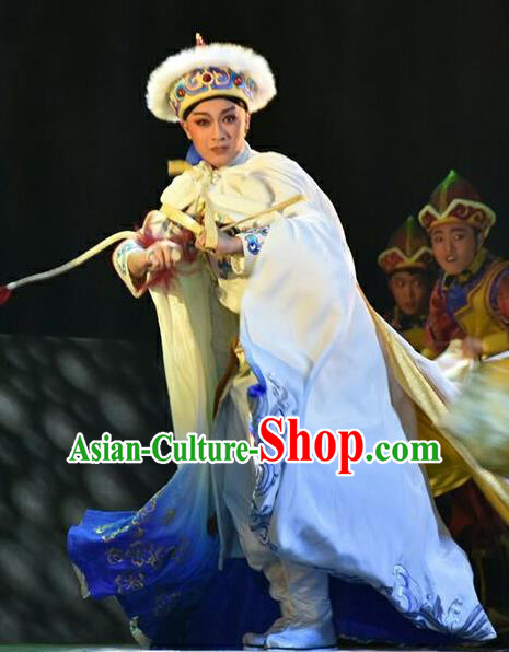 Xiaozhuang Changge Chinese Shanxi Opera Xiaosheng Apparels Costumes and Headpieces Traditional Jin Opera Young Man Garment Qing Dynasty Prince Dorgon Clothing