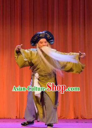 Han Yang Court Chinese Shanxi Opera Fisher Apparels Costumes and Headpieces Traditional Jin Opera Elderly Male Garment Boatman Clothing