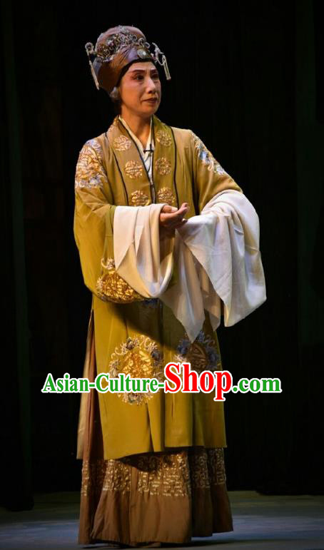 Chinese Jin Opera Dame Xu Garment Costumes and Headdress Traditional Shanxi Opera Elderly Female Dress Laodan Apparels