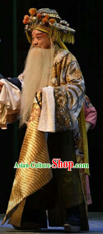 Chinese Shanxi Opera Marshal Xu Da Apparels Costumes and Headpieces Traditional Jin Opera Elderly Male Garment General Clothing