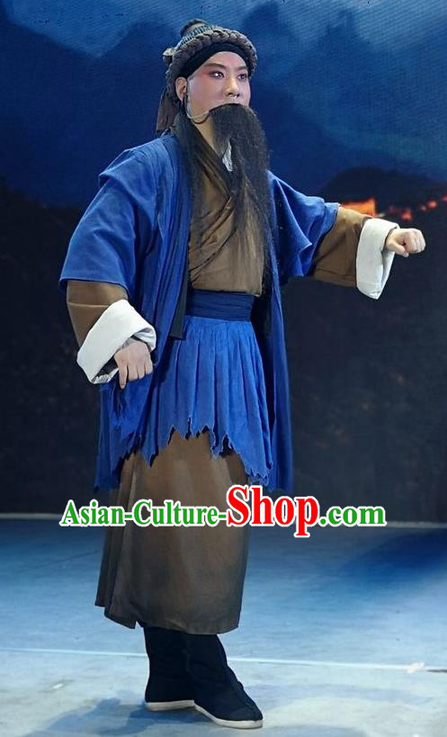 Xiong Guan Niang Zi Chinese Shanxi Opera Civilian Apparels Costumes and Headpieces Traditional Jin Opera Swordsman Garment Hero Clothing