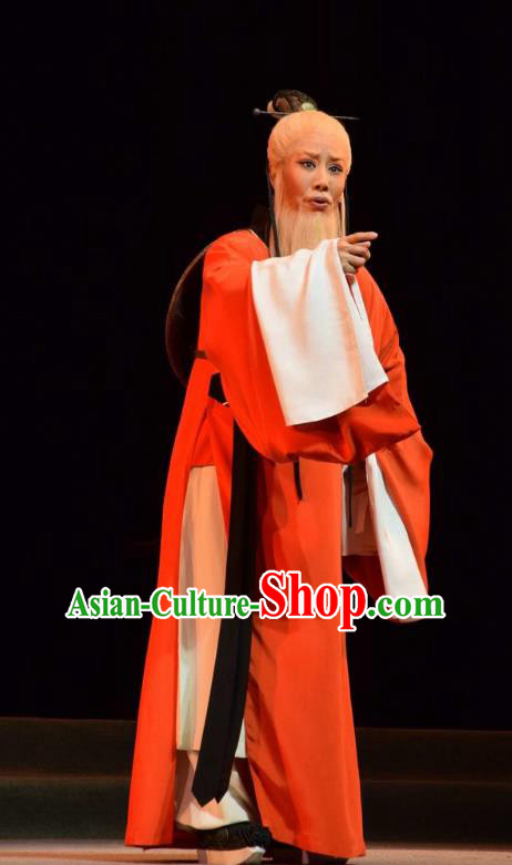 Fu Shan Jin Jing Chinese Shanxi Opera Laosheng Apparels Costumes and Headpieces Traditional Jin Opera Old Man Garment Elderly Scholar Clothing