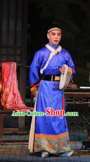 Fu Shan Jin Jing Chinese Shanxi Opera Emperor Kangxi Informal Apparels Costumes and Headpieces Traditional Jin Opera Young Male Garment Qing Dynasty Monarch Clothing