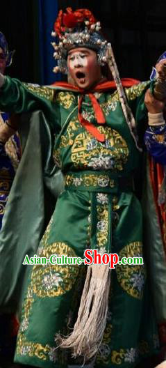 Chinese Shanxi Opera Martial Male Apparels Costumes and Headpieces Traditional Jin Opera Takefu Garment Wusheng Swordsman Clothing