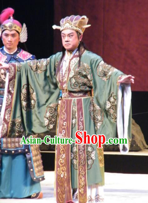 Wu Zetian Chinese Shanxi Opera Crown Prince Apparels Costumes and Headpieces Traditional Jin Opera Xiaosheng Garment Tang Dynasty Young Male Clothing