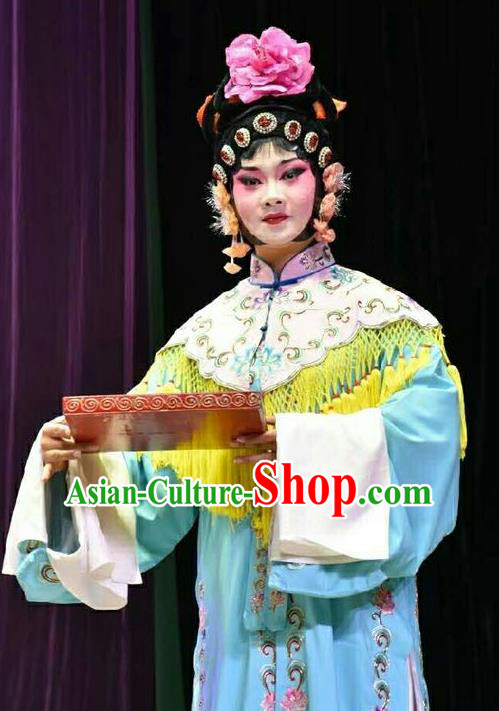 Chinese Jin Opera Court Maid Garment Costumes and Headdress Palm Civet for Prince Traditional Shanxi Opera Figurant Dress Xiaodan Apparels