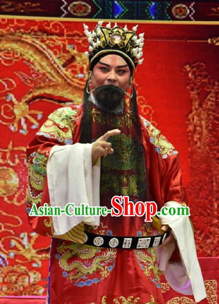 Palm Civet for Prince Chinese Shanxi Opera Monarch Apparels Costumes and Headpieces Traditional Jin Opera Laosheng Garment Emperor Zhenzong Clothing