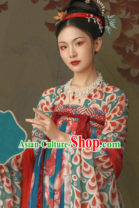 Chinese Tang Dynasty Royal Princess Historical Costumes Traditional Dance Apparels Ancient Imperial Consort Hanfu Dress for Women