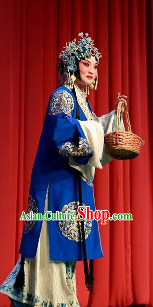 Chinese Jin Opera Young Beauty Garment Costumes and Headdress Fu Gui Tu Traditional Shanxi Opera Hua Tan Dress Actress Yin Bilian Apparels