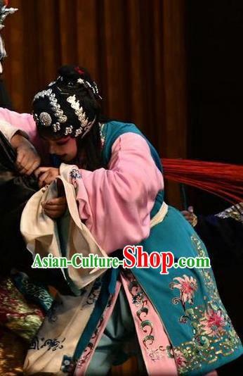Chinese Jin Opera Servant Girl Garment Costumes and Headdress Sacrifice Traditional Shanxi Opera Xiaodan Apparels Maid Lady Dress