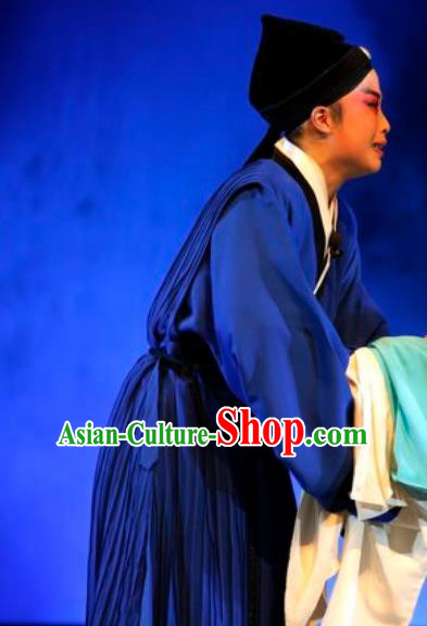 Lan Ke Mountain Chinese Shanxi Opera Woodcutter Apparels Costumes and Headpieces Traditional Jin Opera Scholar Zhu Maichen Garment Xiaosheng Clothing