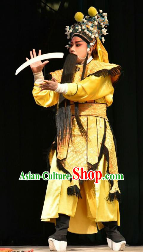Chinese Shanxi Opera Qi Xuan King Apparels Costumes and Headpieces Traditional Jin Opera Elderly Male Garment Lord Clothing