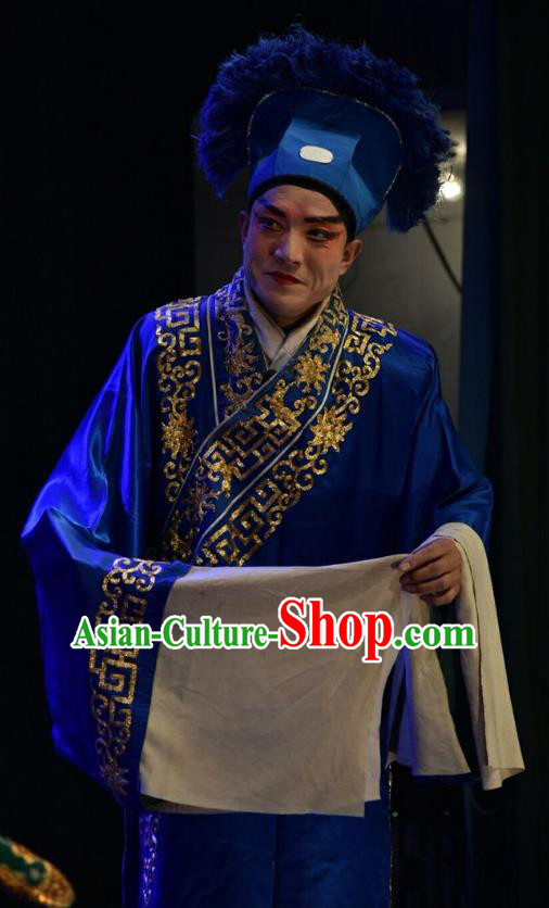 Red Book Sword Chinese Shanxi Opera Servant Apparels Costumes and Headpieces Traditional Jin Opera Du Zhi Garment Clothing