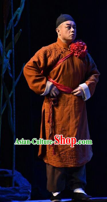 The Red Sorghum Chinese Shanxi Opera Bridegroom Apparels Costumes and Headpieces Traditional Jin Opera Young Male Garment Clothing