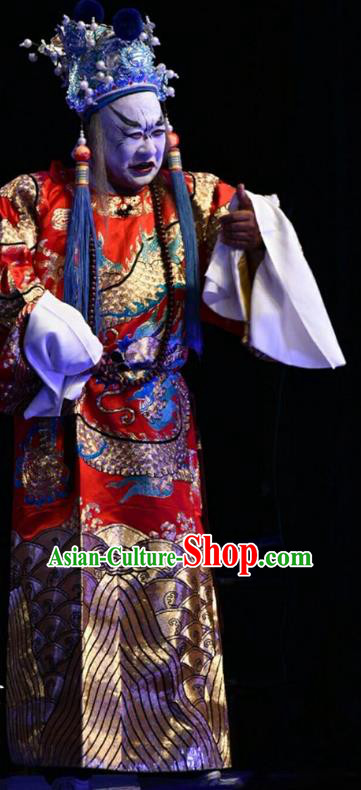 Yi Pu Zhong Hun Chinese Shanxi Opera Eunuch Wei Zhongxian Apparels Costumes and Headpieces Traditional Jin Opera Treacherous Minister Garment Clothing