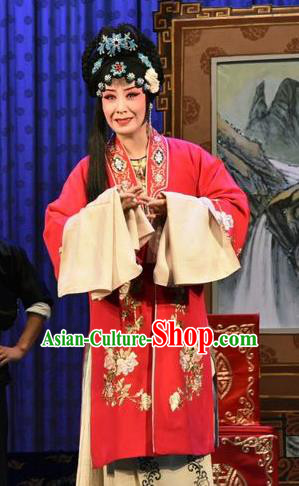 Chinese Jin Opera Actress Cao Yulian Garment Costumes and Headdress Yi Pu Zhong Hun Traditional Shanxi Opera Diva Apparels Distress Maiden Dress
