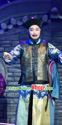 Lian Li Yu Chenglong Chinese Shanxi Opera Commander Apparels Costumes and Headpieces Traditional Jin Opera Martial Male Garment Imperial Bodyguard Clothing