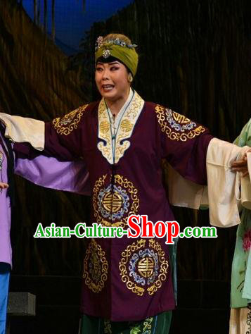 Chinese Jin Opera Elderly Female Garment Costumes and Headdress Mulan Joins the Army Traditional Shanxi Opera Dame Apparels Laodan Dress