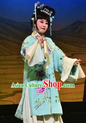 Chinese Jin Opera Young Female Garment Costumes and Headdress Mulan Joins the Army Traditional Shanxi Opera Actress Apparels Xiaodan Hua Muhui Dress