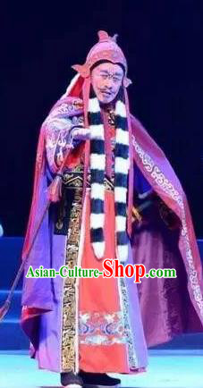 Fenyang King Chinese Shanxi Opera Uighur General Apparels Costumes and Headpieces Traditional Jin Opera Martial Male Garment Pugu Huaien Clothing