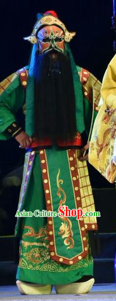Fenyang King Chinese Shanxi Opera General Apparels Costumes and Headpieces Traditional Jin Opera Soldier Garment Wusheng Clothing
