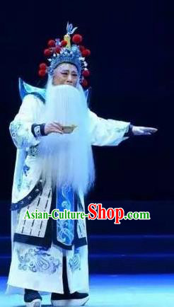 Fenyang King Chinese Shanxi Opera Infante Apparels Costumes and Headpieces Traditional Jin Opera Elderly Male Garment Laosheng Guo Ziyi Clothing