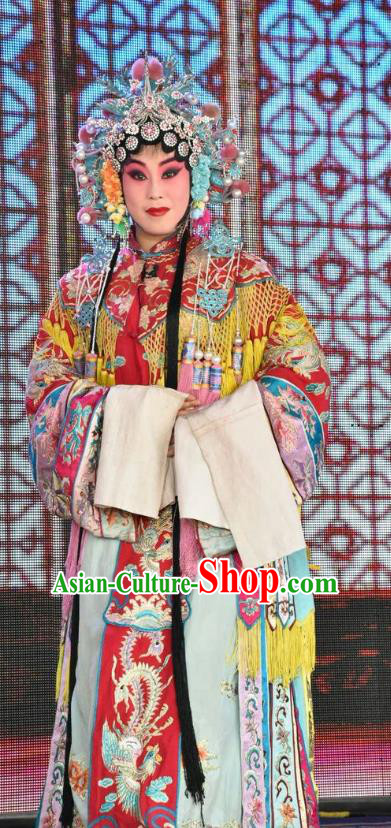 Chinese Jin Opera Hua Tan Garment Costumes and Headdress Long Hu Feng Yun Traditional Shanxi Opera Young Female Apparels Diva Tao Sanchun Dress
