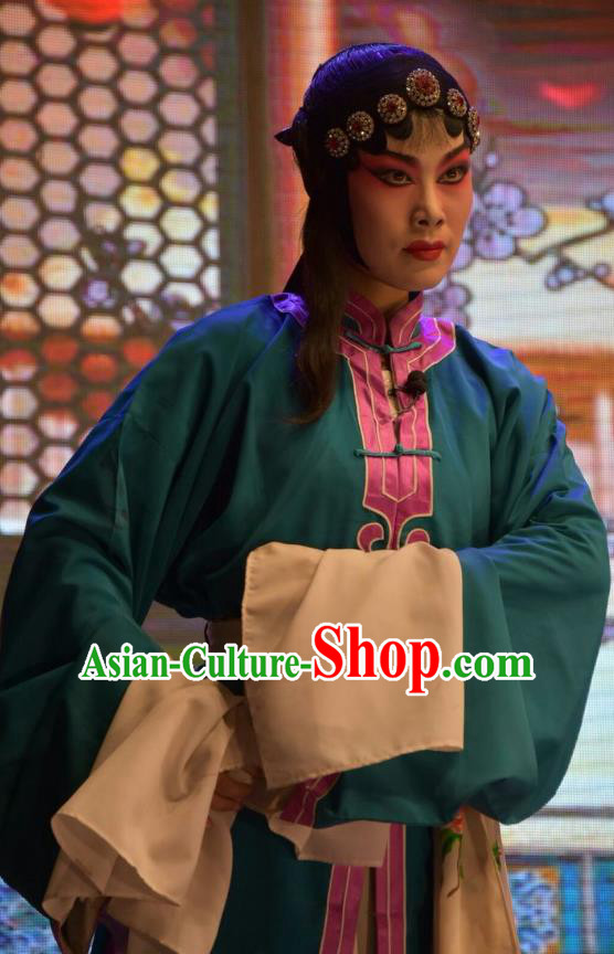 Chinese Jin Opera Diva Garment Costumes and Headdress Huang Bi Gong Traditional Shanxi Opera Young Female Apparels Rani Dress