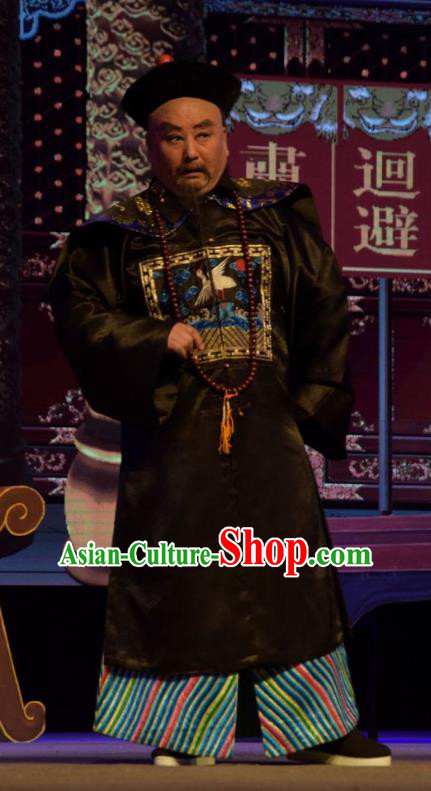 Da Hu Ji Chinese Shanxi Opera Qing Dynasty Official Apparels Costumes and Headpieces Traditional Jin Opera Garment Magistrate Lv Xiling Clothing
