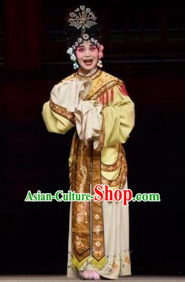 Chinese Jin Opera Court Female Garment Costumes and Headdress Big Feet Empress Traditional Shanxi Opera Royal Queen Apparels Diva Ma Xiuying Dress