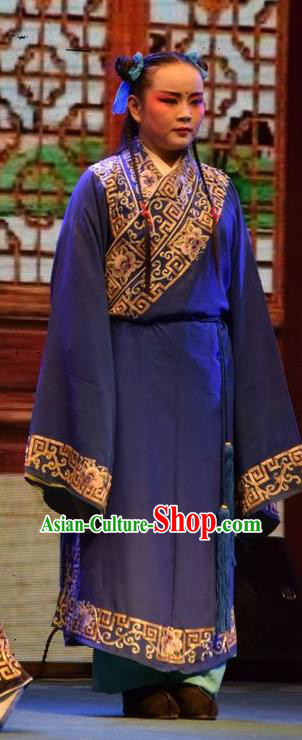 Shou Jiang Wei Chinese Shanxi Opera Young Boy Apparels Costumes and Headpieces Traditional Jin Opera Servant Garment Wa Wa Sheng Clothing