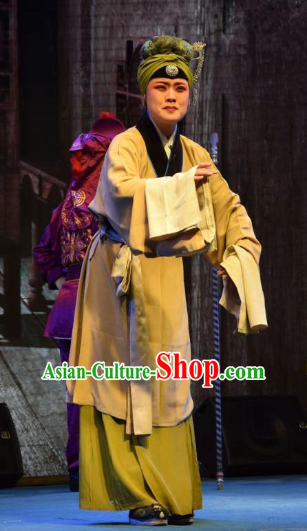 Chinese Jin Opera Dame Garment Costumes and Headdress Shou Jiang Wei Traditional Shanxi Opera Laodan Apparels Pantaloon Dress
