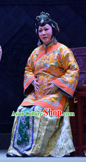 Chinese Jin Opera Young Female Liang Huimei Garment Costumes and Headdress The Legend of Jin E Traditional Shanxi Opera Rich Woman Apparels Mistress Dress