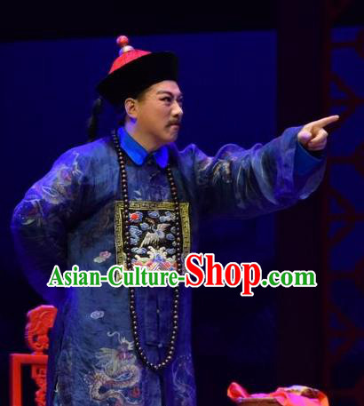 The Legend of Jin E Chinese Shanxi Opera Magistrate Cao Jintang Apparels Costumes and Headpieces Traditional Jin Opera Garment Qing Dynasty Official Clothing