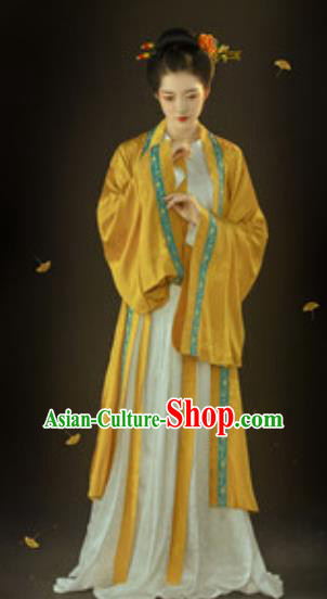 Chinese Ancient Young Female Dress Traditional Hanfu Apparels Song Dynasty Historical Drama Noble Mistress Replica Costumes and Headpieces for Women