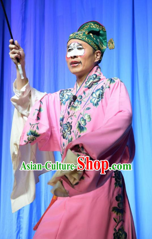 Legend of Leper Chinese Shanxi Opera Clown Apparels Costumes and Headpieces Traditional Jin Opera Chou Role Garment Figurant Clothing