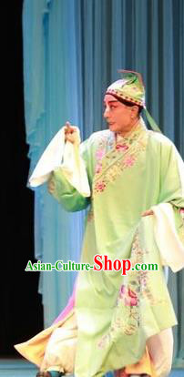 Story About A Wall Chinese Lu Opera Young Male Apparels Costumes and Headpieces Traditional Shandong Opera Clown Garment Scholar Zhang Erguai Clothing