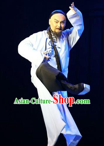 You Bai Chuan Chinese Lu Opera Scholar Apparels Costumes and Headpieces Traditional Shandong Opera Official Garment Elderly Male Clothing