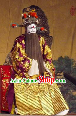 The Romance of Hairpin Chinese Qu Opera Jing Role Apparels Costumes and Headpieces Traditional Henan Opera Elderly Male Garment Prime Minister Wan Si Clothing