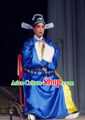 The Romance of Hairpin Chinese Qu Opera Xiaosheng Apparels Costumes and Headpieces Traditional Henan Opera Young Male Garment Prefecture Wang Shipeng Clothing