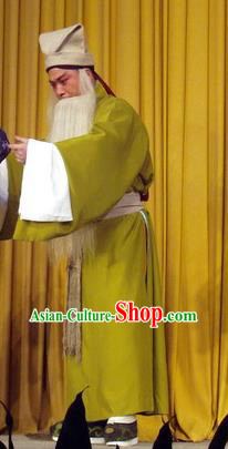 Pao Bian Jing Chinese Qu Opera Elderly Male Apparels Costumes and Headpieces Traditional Henan Opera Laosheng Garment Dou Jiucheng Clothing